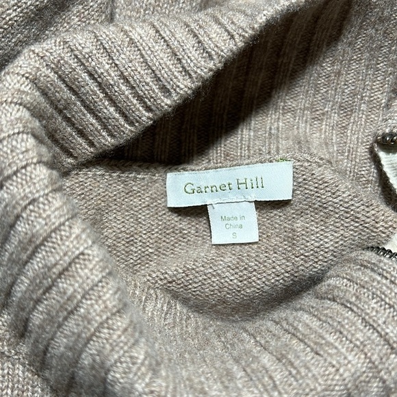 Garnet Hill 100% Cashmere Sweater Zip neck - Picture 5 of 6
